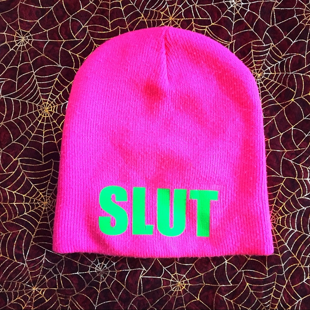 SLUT Fem Positive Pink Beanie